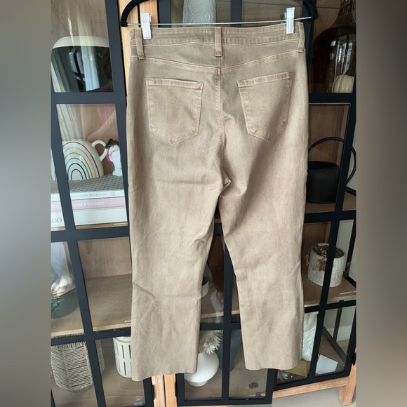 L’AGENCE kendra high rise cropped flare rye coated jeans pants khaki stretchy - Picture 10 of 16